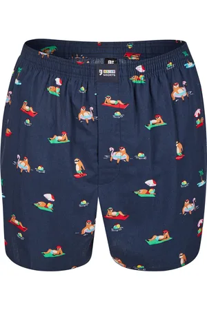 HAPPY SHORTS X heren wijde boxershort met binnenbroek luiaard print
