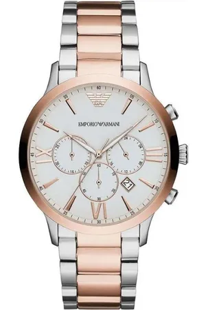 Emporio Armani / brons stalen chronograaf heren horloge