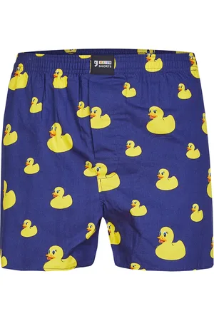 HAPPY SHORTS X heren wijde boxershort met binnenbroek badeendjes print