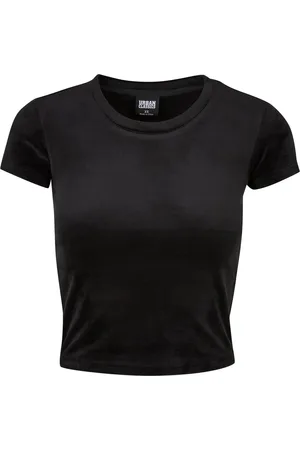 Urban classics Dames fluwelen kort t-shirt