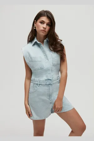 Homage to Denim Licht sleeveless denim playsuit