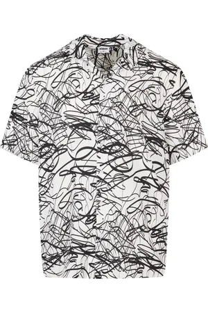Urban classics Heren scribble viscose resort overhemd