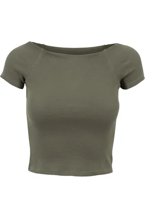 Urban classics Dames geribd off shoulder t-shirt