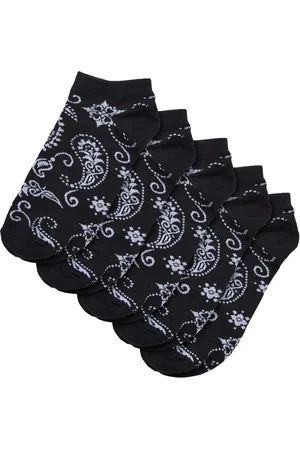 Urban classics Heren bandana print no-show sokken (set van 5)