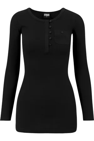 Urban classics Dames geribd zak lang omslag t-shirt