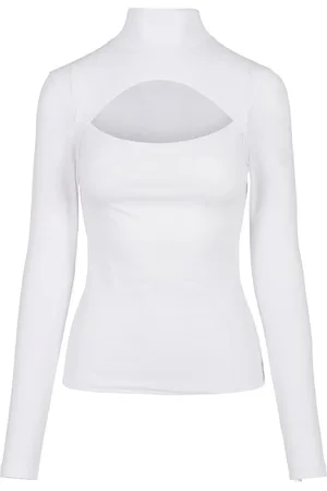 Urban classics Dames uitgesneden schildpadhals top met lange mouwen