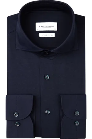 Profuomo Japanese knitted overhemd met lange mouwen