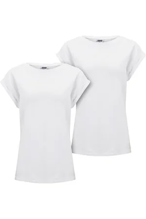 Urban classics Dames pre-pack verlengd schouder t-shirt (set van 2)