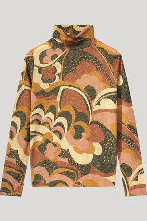 Summum Woman 3s5071-30657 120 top ls turtle neck big flower on sparkle jersey multicolour