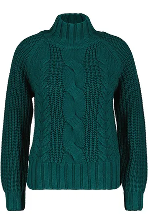 Red Button Sweater srb4370 turtle cable teal
