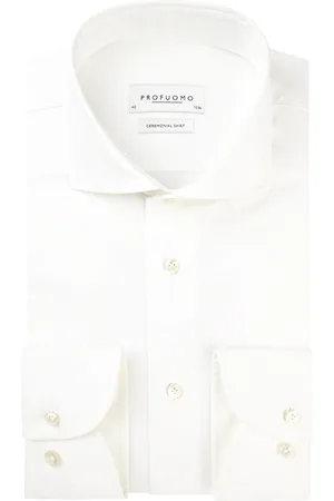 Profuomo Off-white wedding overhemd met lange mouwen