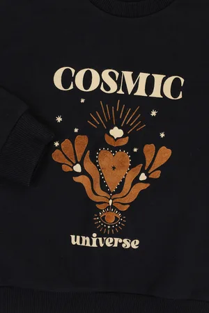 LOOXS Revolution Sweater black cosmic universe voor meisjes in de kleur