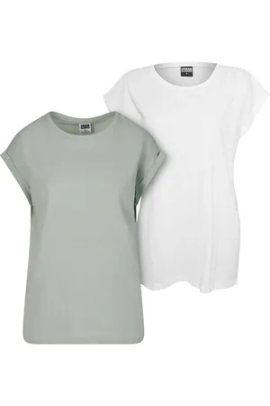 Urban classics Dames verlengd schouder t-shirt (set van 2)