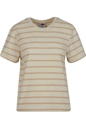 Urban classics Dames gestreept boxy t-shirt