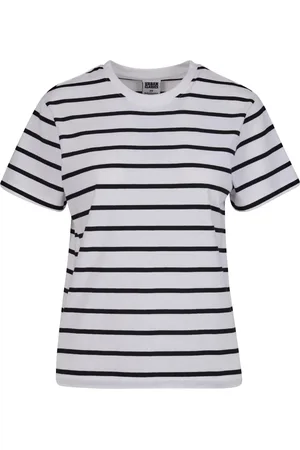 Urban classics Dames gestreept boxy t-shirt
