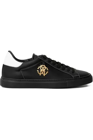 Roberto Cavalli Leren sneakers met goud logo