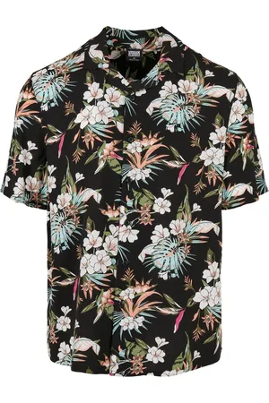 Urban classics Heren tropical viscose resort overhemd