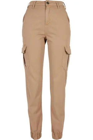Urban classics Dames cargo broek met hoge taille