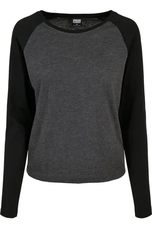 Urban classics Dames contrast raglan t-shirt met lange mouwen