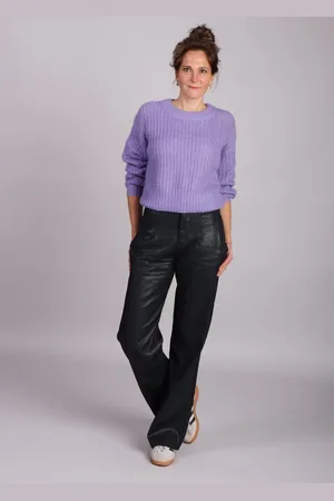 Homage to Denim E flowy coated pleated jeans
