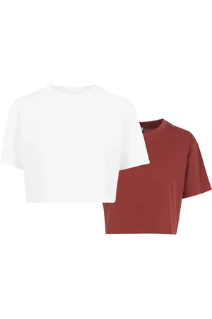 Urban classics Dames kort oversized t-shirt (set van 2)