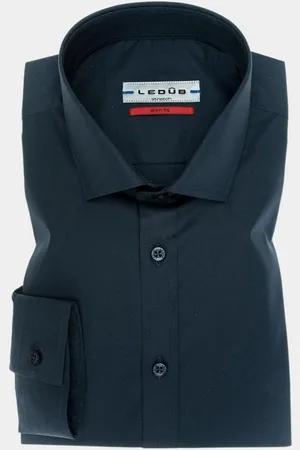 Ledub Business hemd lange mouw overhemd donker slimfit 0042510/190000