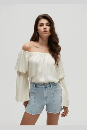 Homage to Denim Licht short met rafels