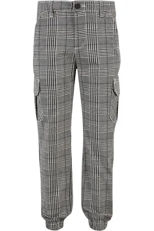 Urban classics Jongens glen plaid cargo joggingbroek met all-over print