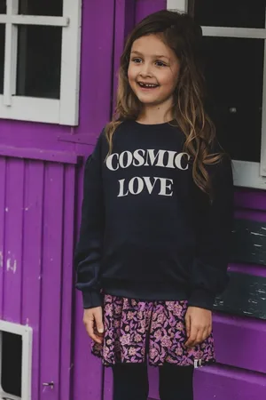 LOOXS Revolution Sweater graphite cosmic love voor meisjes in de kleur