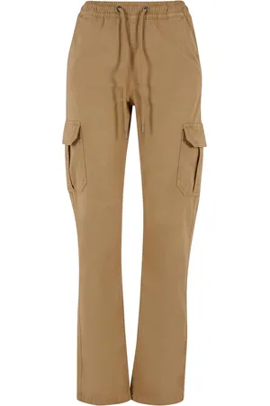 Urban classics Dames twill cargo broek met hoge taille