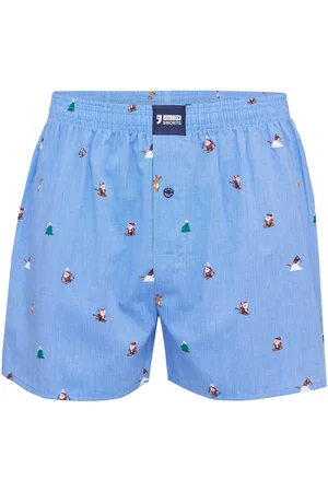 HAPPY SHORTS Wijde kerst boxershort heren skiing santa