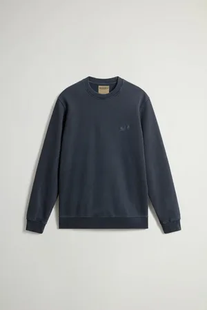 Woolrich Men garment dyed crewneck melton