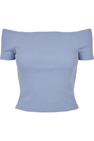 Urban classics Dames geribd off shoulder t-shirt
