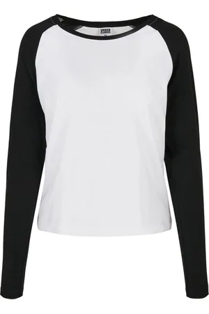 Urban classics Dames contrast raglan t-shirt met lange mouwen