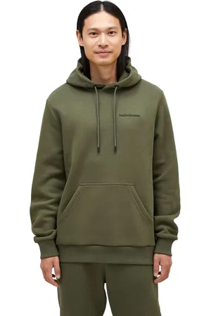 Peak Performance M original small logo hoody pine needle