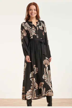 Smashed Lemon 24532 maxi jurk met grafische botanische print |