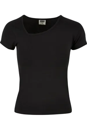 Urban classics Dames organisch asymmetrisch t-shirt