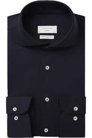 Profuomo Japanese knitted overhemd met lange mouwen