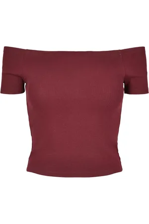 Urban classics Dames geribd off shoulder t-shirt