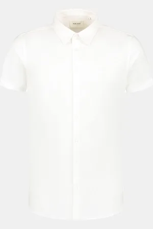 Purewhite Pique shortsleeve button up shirt