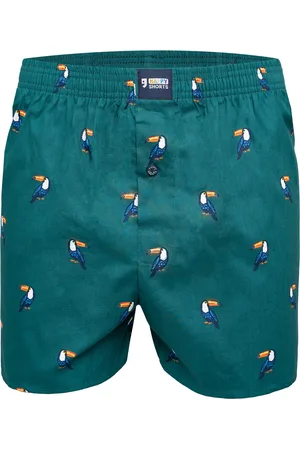 HAPPY SHORTS X heren wijde boxershort met binnenbroek toekan print