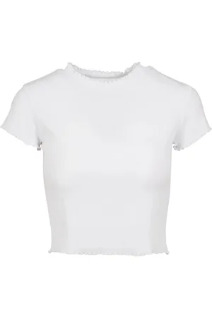 Urban classics Dames ribbed crop t-shirt