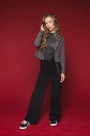 LOOXS Revolution Cropped blazer grey melee voor meisjes in de kleur