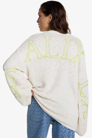Alix the label Dames trui knitted ajour soft white