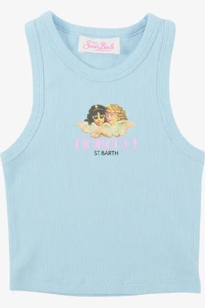 MC2 SAINT BARTH Meisjes top rib angels fiorucci blauw