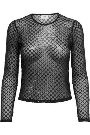 JACQUELINE DE YONG Jdyhubby ls mesh sequins top jrs