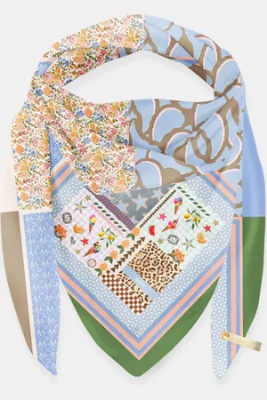 MUCHO GUSTO ® scarf st. tropez blauw bloem patchwork