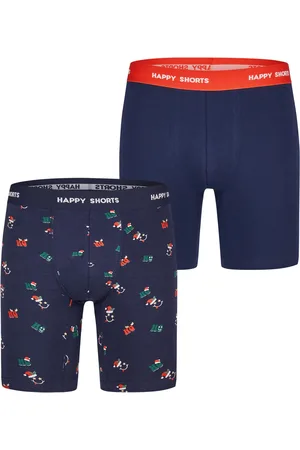 HAPPY SHORTS Kerst boxershorts heren met lange pijpen boxer briefs 2-pack