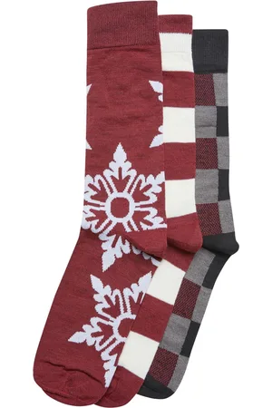 Urban classics Kerstsokken in sneeuwvlok voor volwassenen (pak van 3)