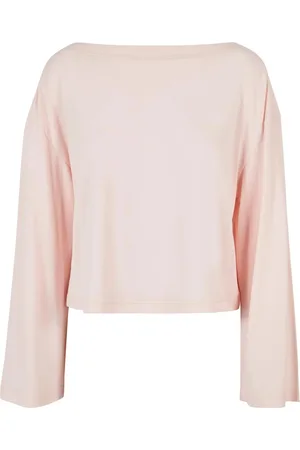 Urban classics Dames modal boothals t-shirt met lange mouwen